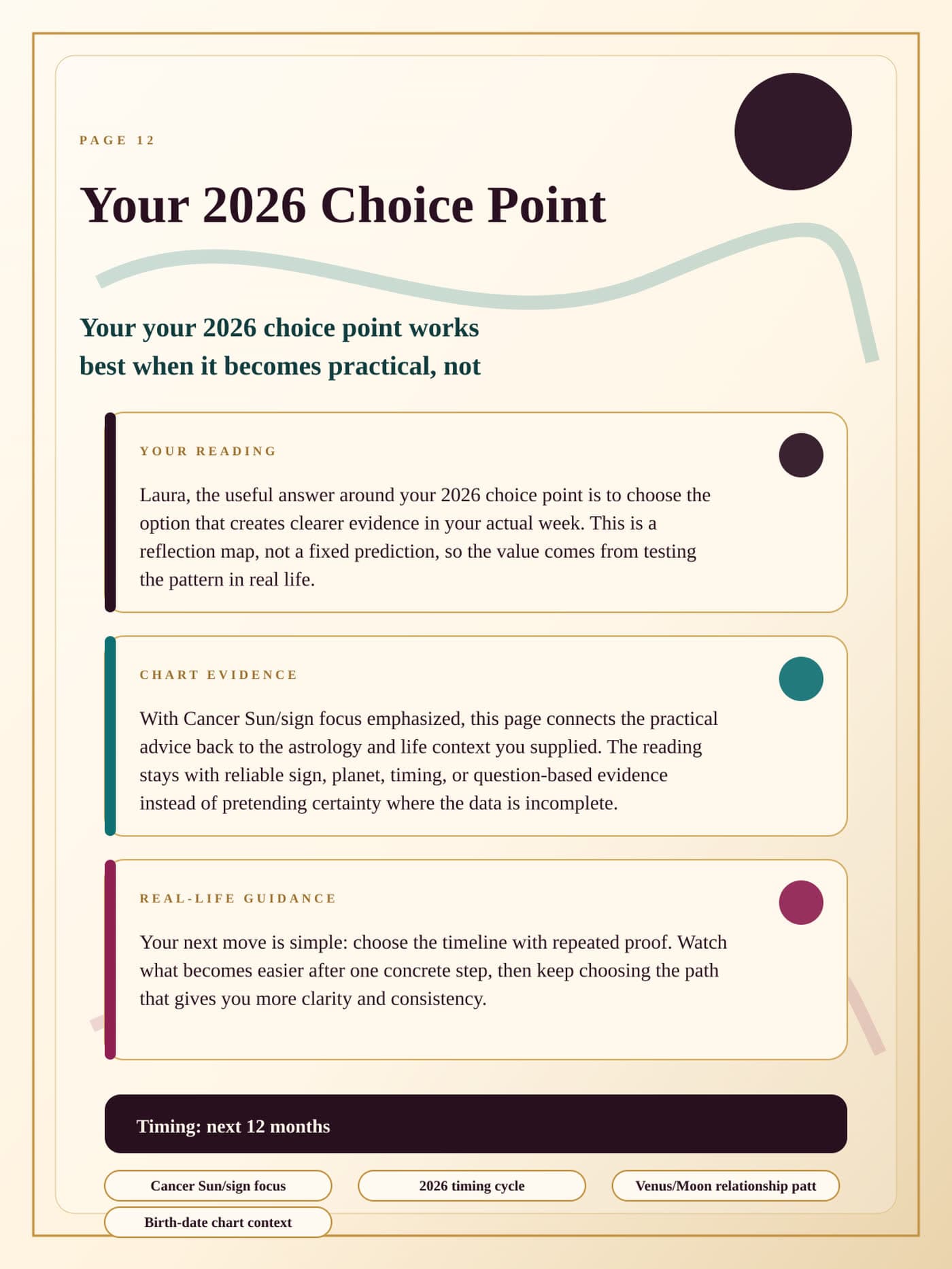 Your 2026 Choice Point page from the latest May Moon 2026 Luck & Love Forecast generated report preview.