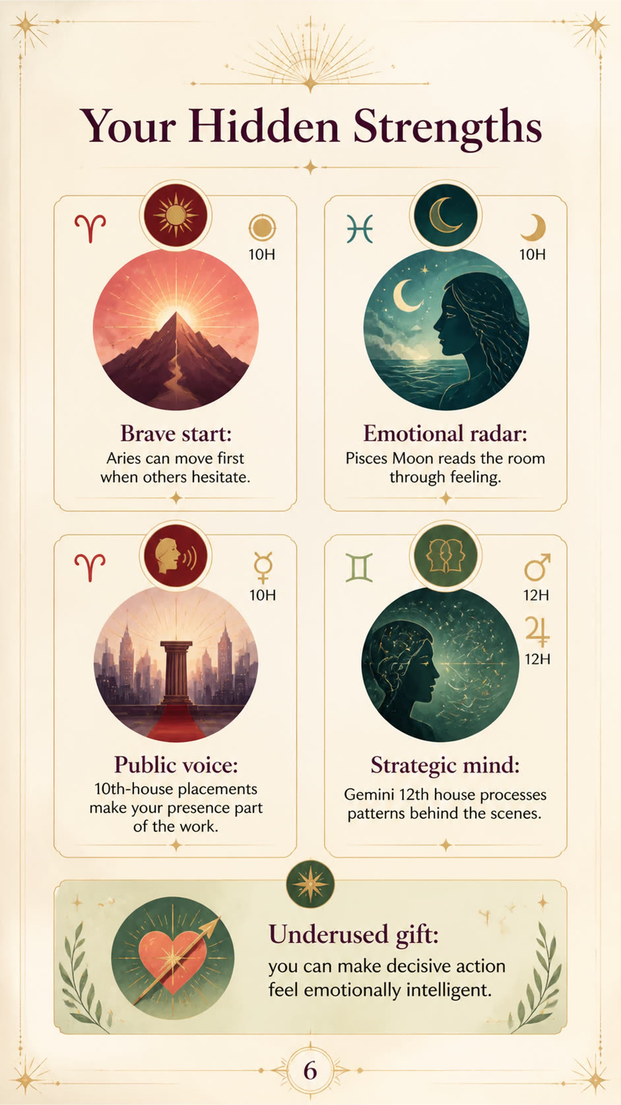 Your Hidden Strengths for Kate, a personalized astrology life map page.