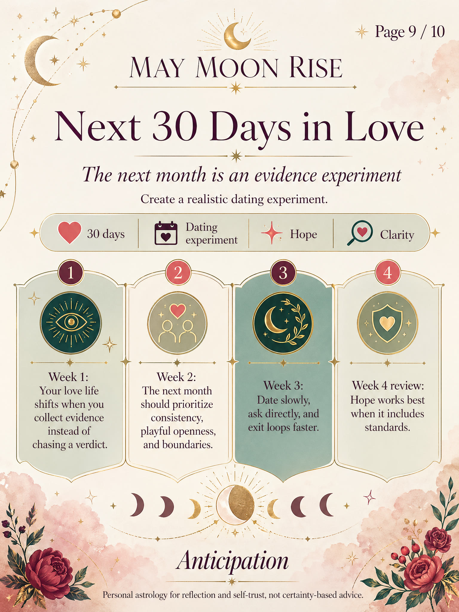 Real generated love pattern 30/60/90 day plan preview page